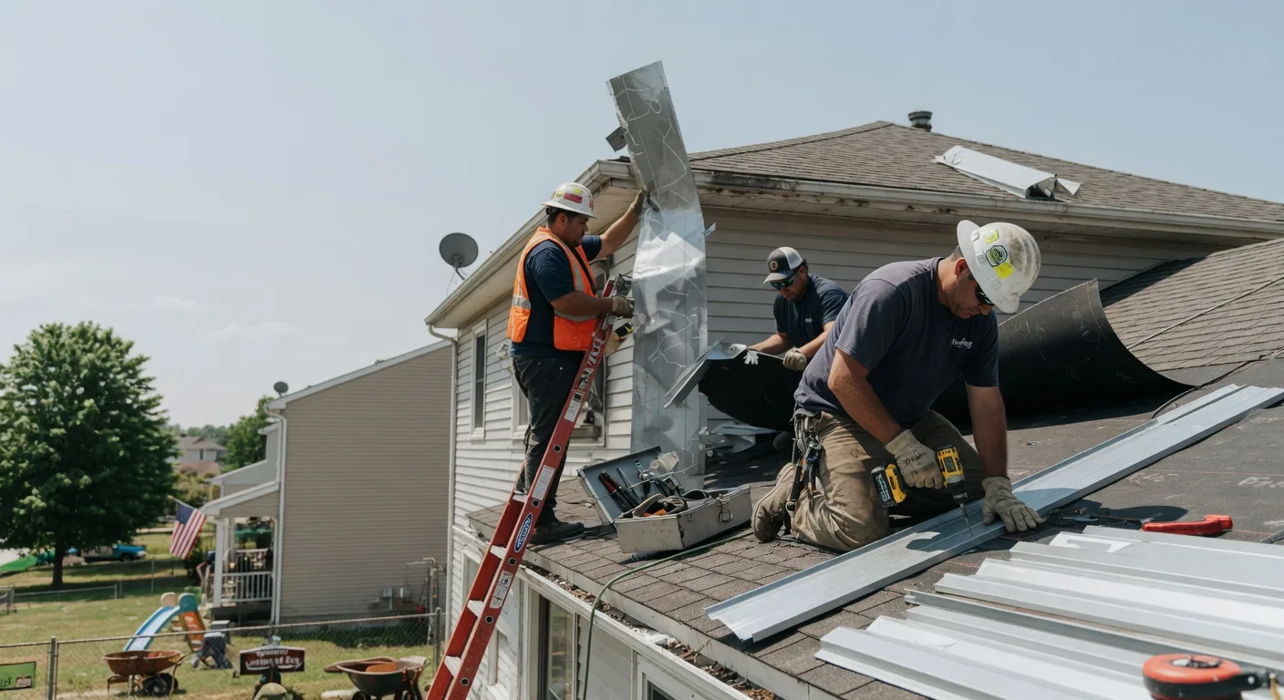 Storm Damage Metal Roof Repair in Mulberry Grove, IL